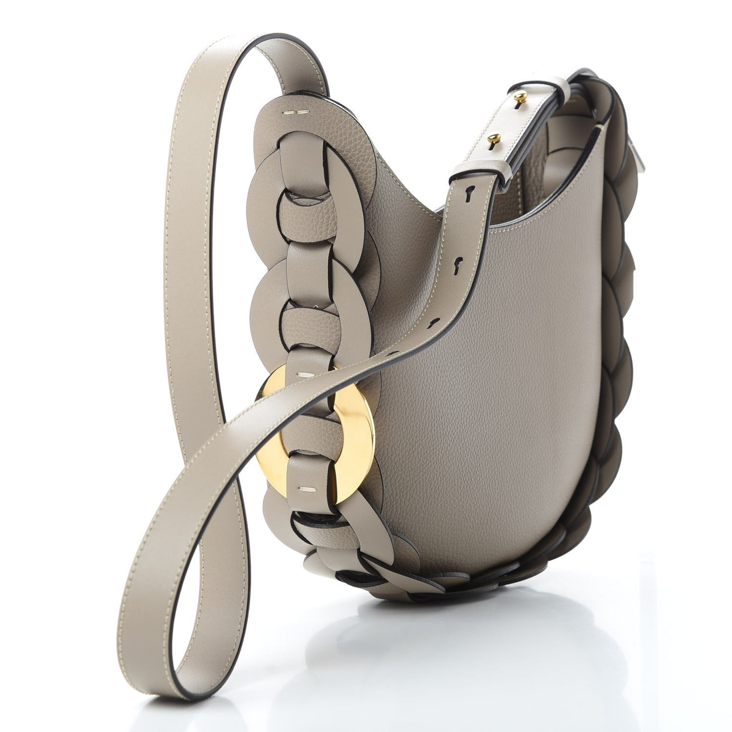 Small Grain Smooth Calfskin Small Darryl Hobo Motty Grey