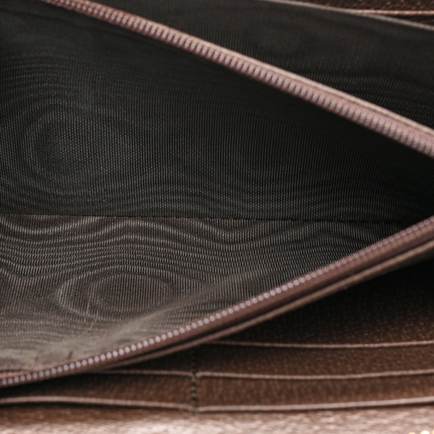 GG Supreme Monogram Web Ophidia Zip Around Wallet Brown