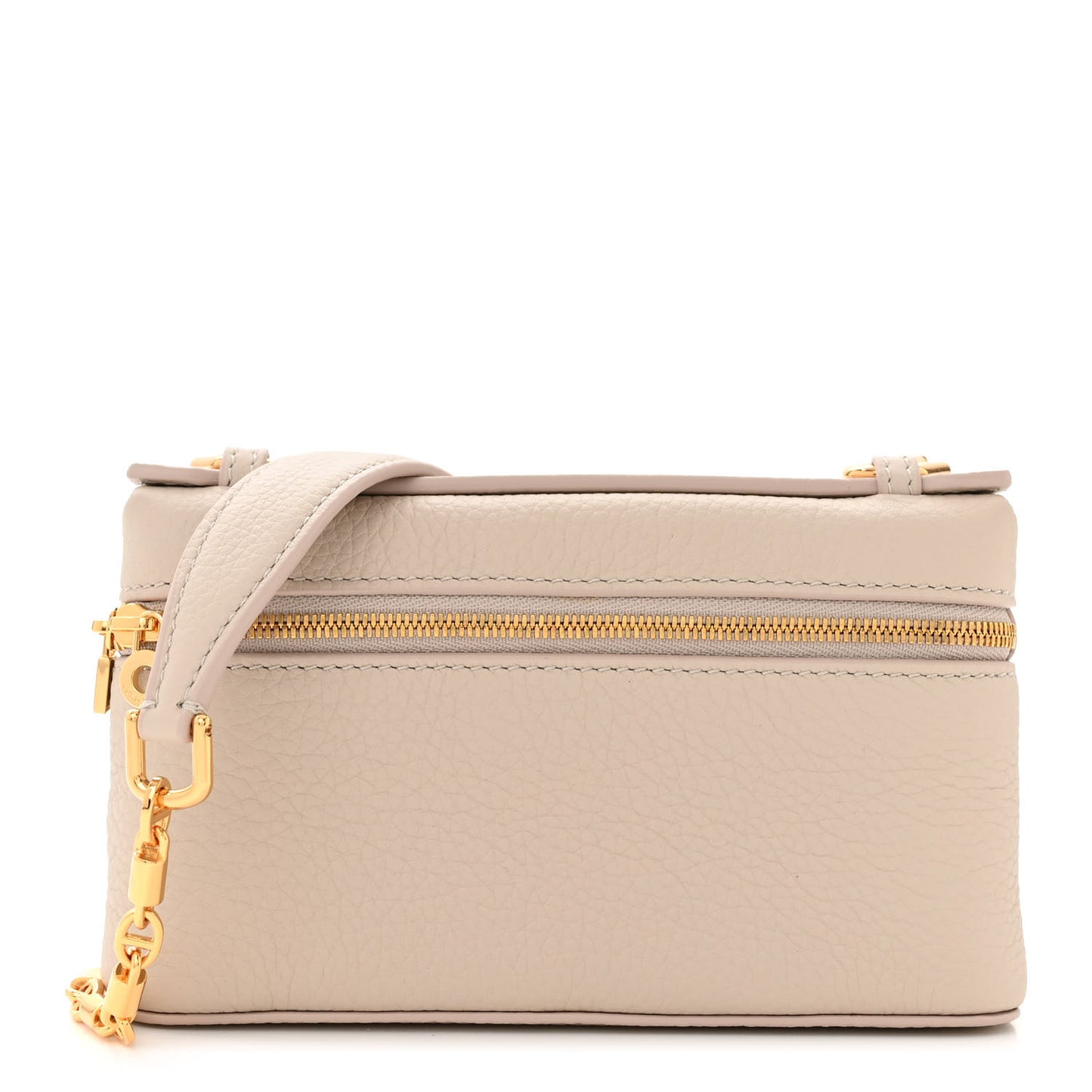 Grained Calfskin Extra Pocket Mini Pouch Creamed Honey