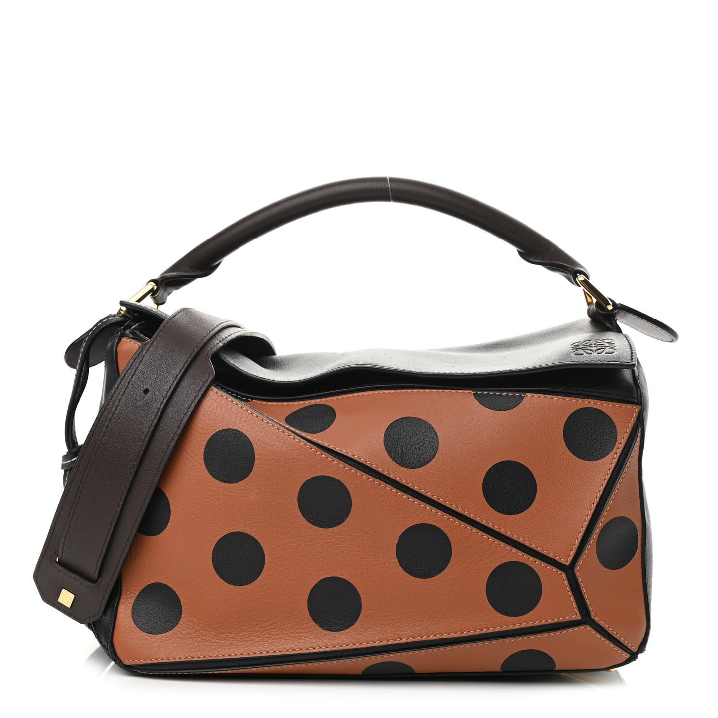 Calfskin Medium Polka Dot Puzzle Bag Multicolor