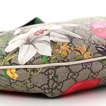 Gucci GG Supreme Monogram Flora Web Small Ophidia Half Moon Hobo White 9 of 11