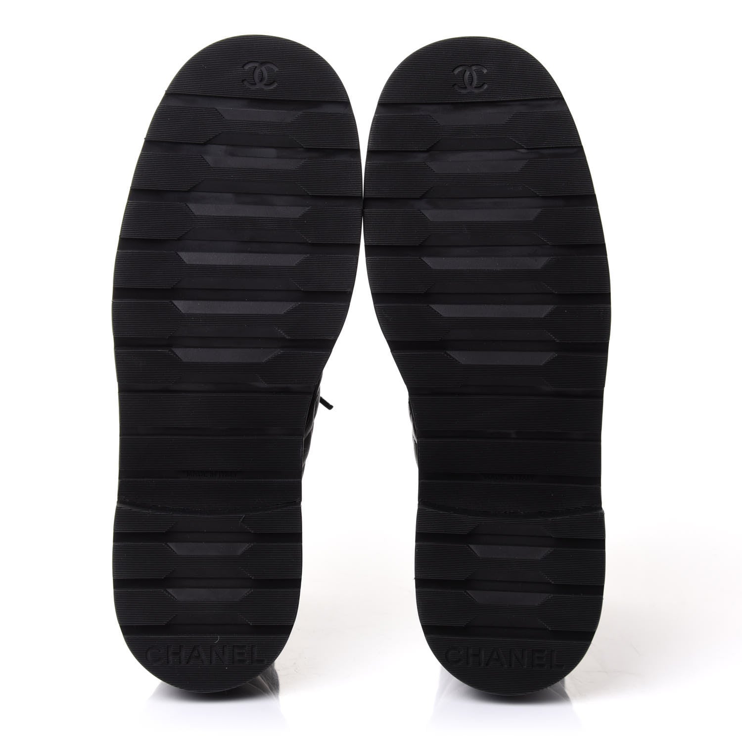 Chanel Shiny Lambskin Quilted Lace Up Combat Boots 39.5 Black 6 of 11