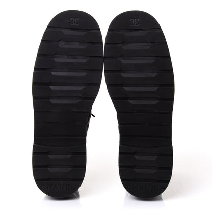 Chanel Shiny Lambskin Quilted Lace Up Combat Boots 39.5 Black 6 of 11