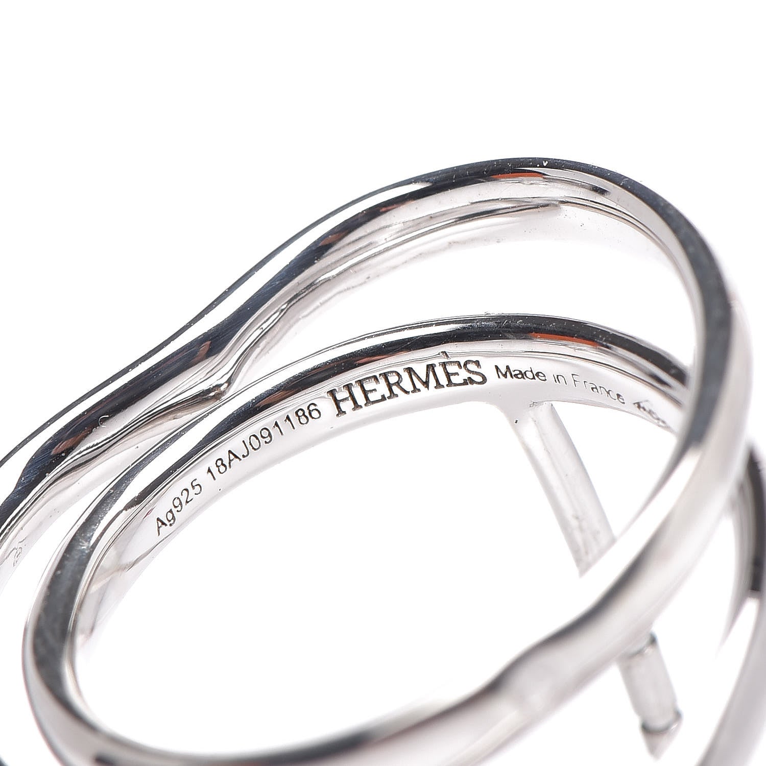 Hermes Sterling Silver Vertige Coeur PM Earrings 4 of 5