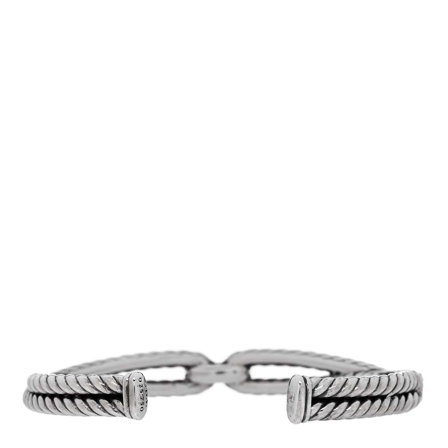 David Yurman Sterling Silver 18K Yellow Gold Cable Loop Bracelet 2 of 3