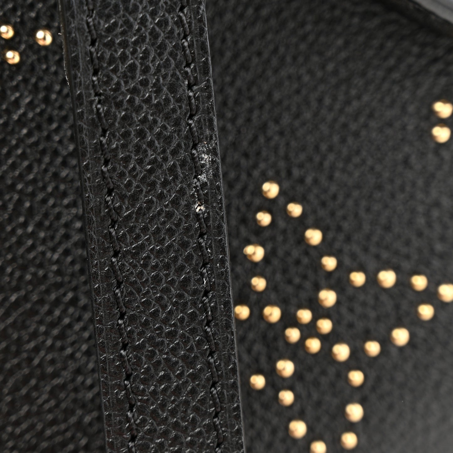 Grained Calfskin Studded Monogram Giant Onthego PM Black
