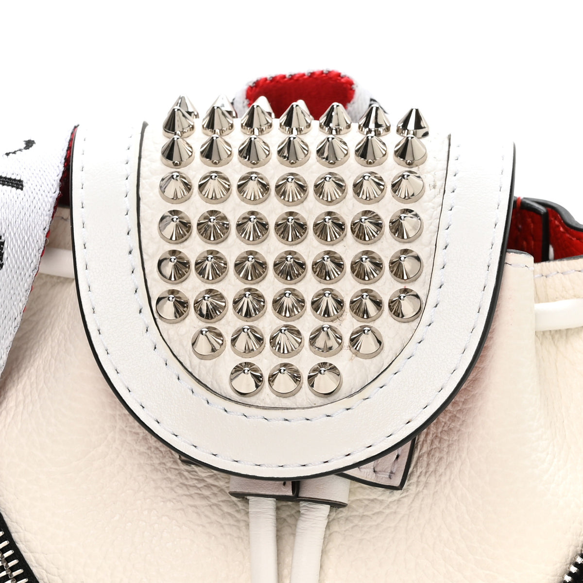Calfskin Spiked Small Explorafunk Backpack White