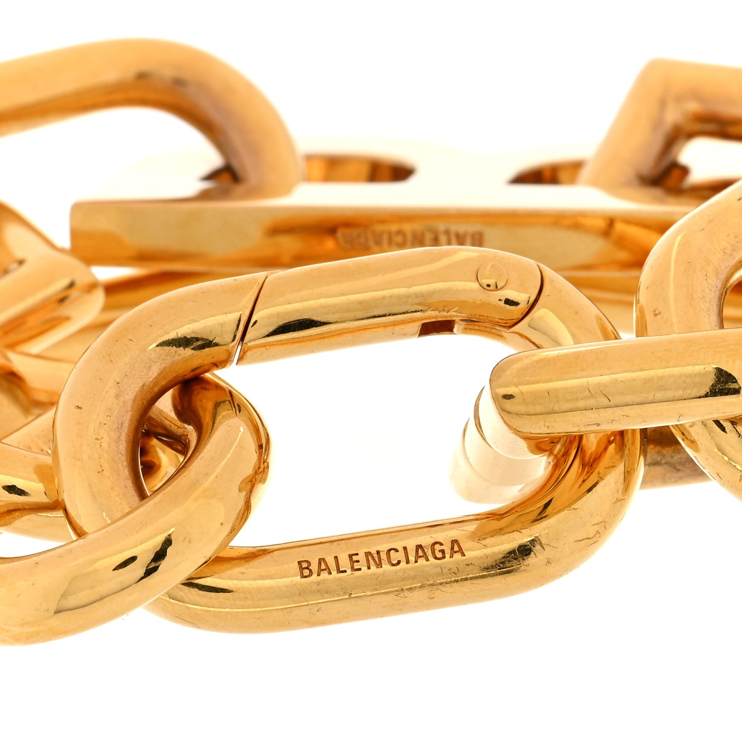 Balenciaga Metal B Chain Bracelet M Gold 4 of 4