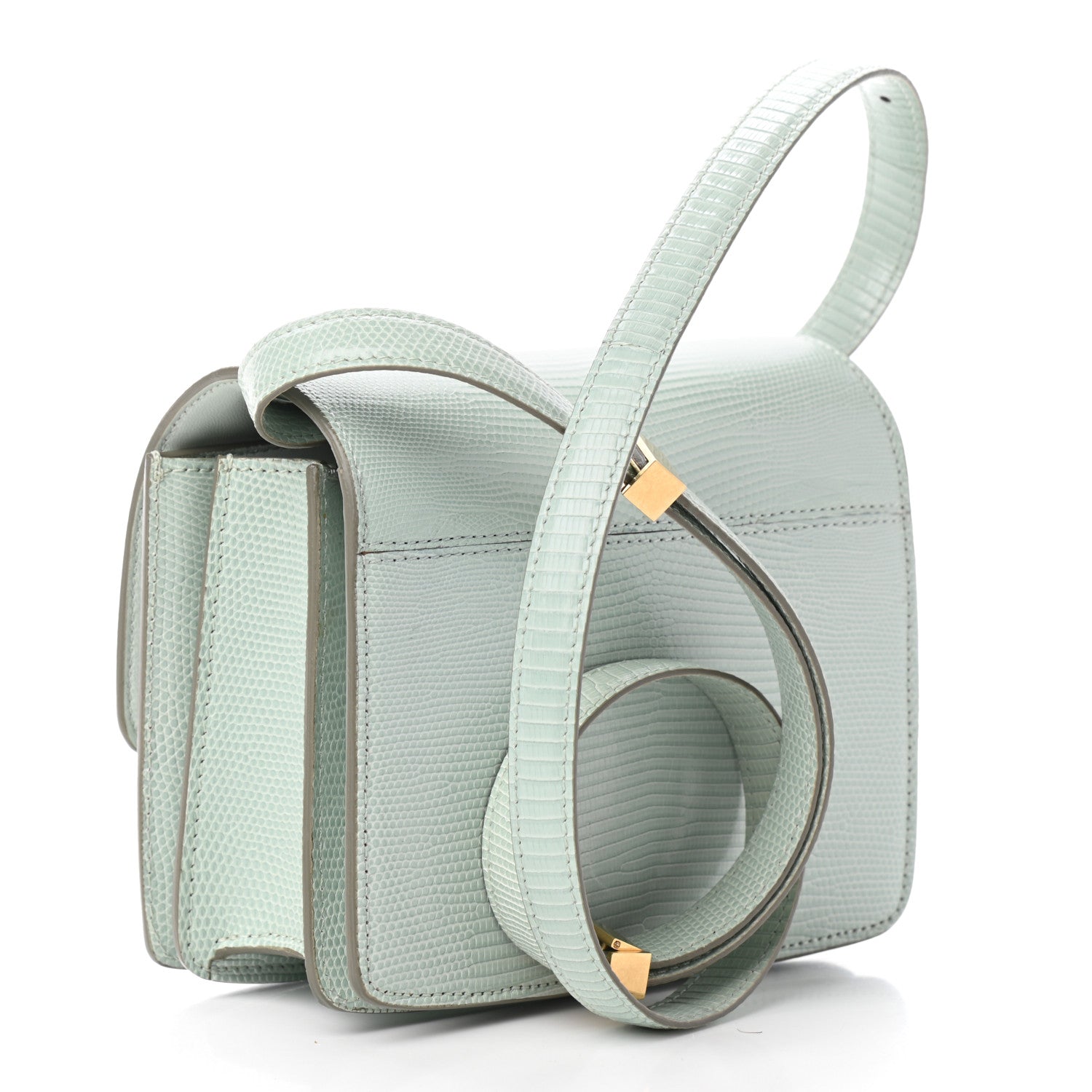 Celine Lizard Small Classic Box Flap Bag Pastel Green 3 of 8