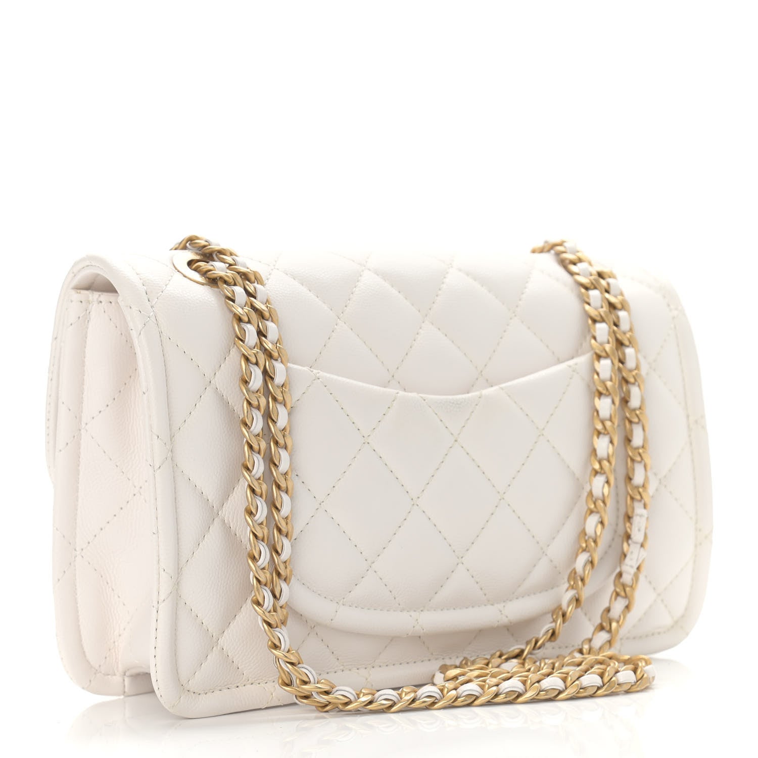 Chanel Caviar Quilted Medium Sweet Classic Flap White 3 of 10