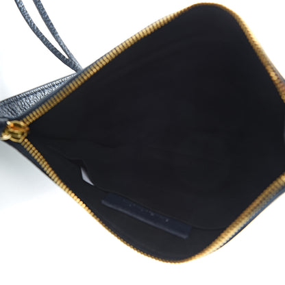 Balenciaga Chevre Gold Metallic Edge Hardware Pouch Bleu Nuit 5 of 7