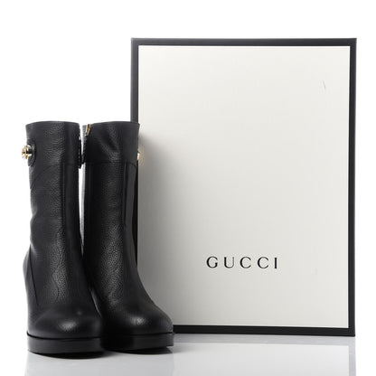 Gucci Austin Calfskin Interlocking G Ankle Boots 39.5 Black 9 of 9