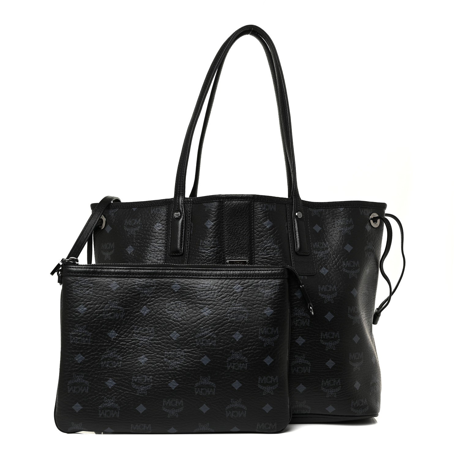 MCM Visetos Medium Liz Reversible Shopper Tote Black 1 of 23