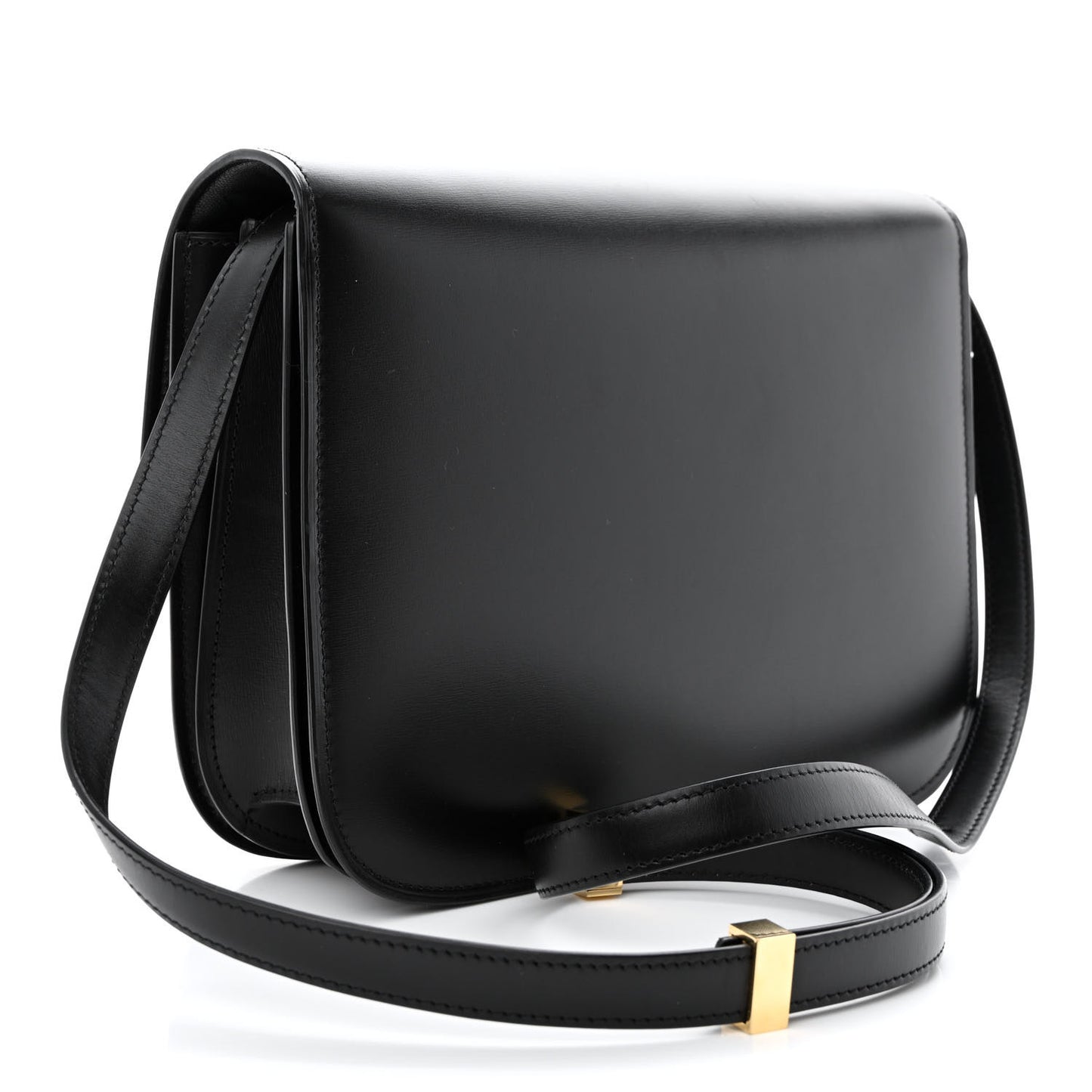 Box Calfskin Medium Classic Box Flap Bag Black