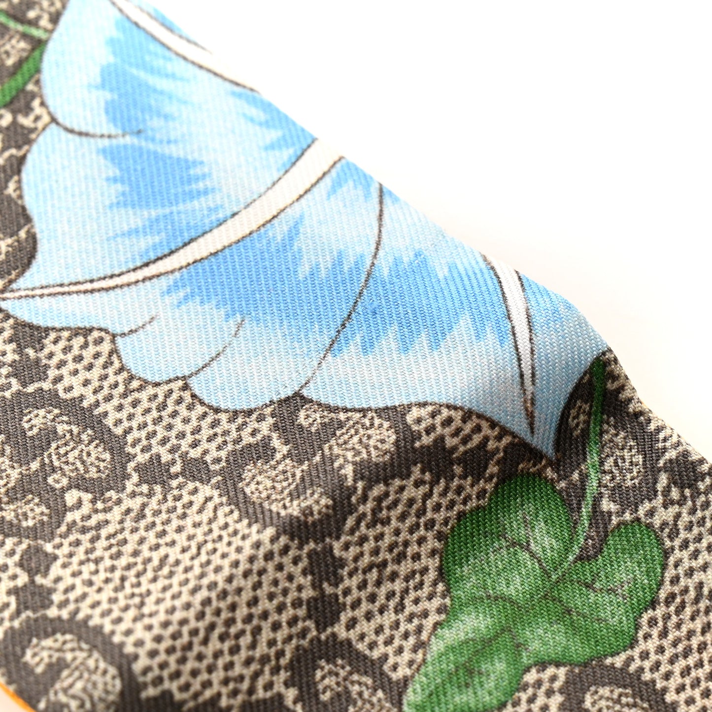 Silk Twill GG Monogram Special Flory Neck Bow Scarf Beige Yellow