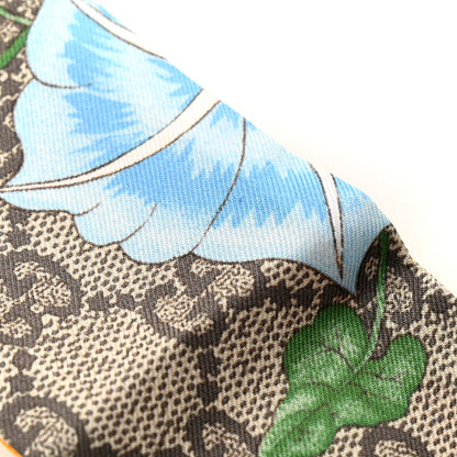 Gucci Silk Twill GG Monogram Special Flory Neck Bow Scarf Beige Yellow 4 of 4