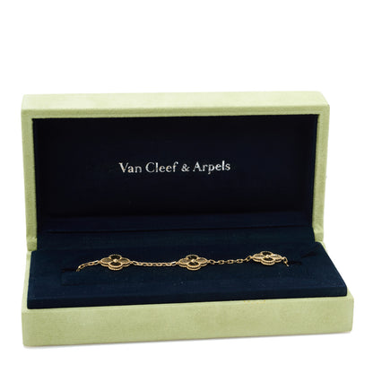 Van Cleef & Arpels 18K Yellow Gold 5 Motifs Guilloche Vintage Alhambra Bracelet 5 of 5