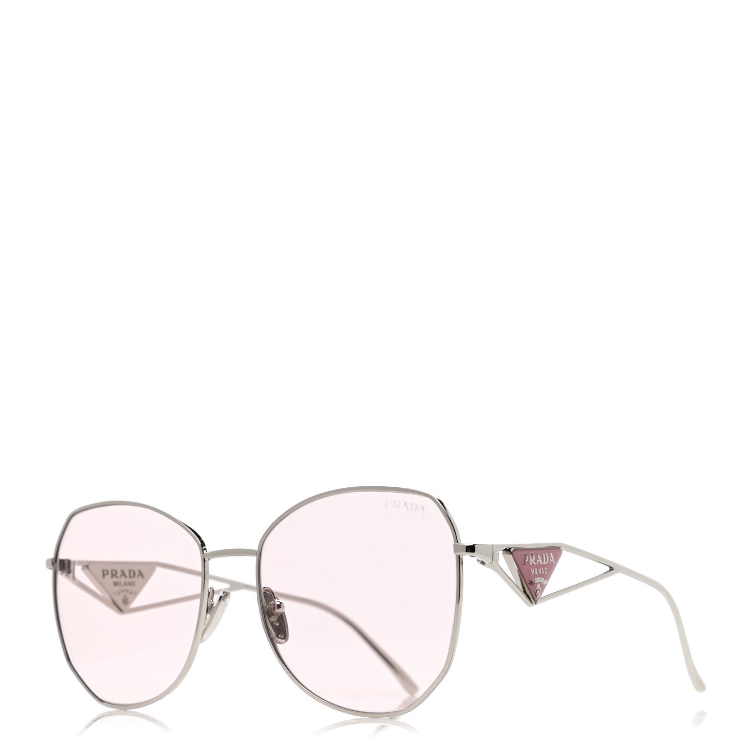 Prada Metal Symbole Triangle Logo Sunglasses SPR57Y Pink 1 of 9