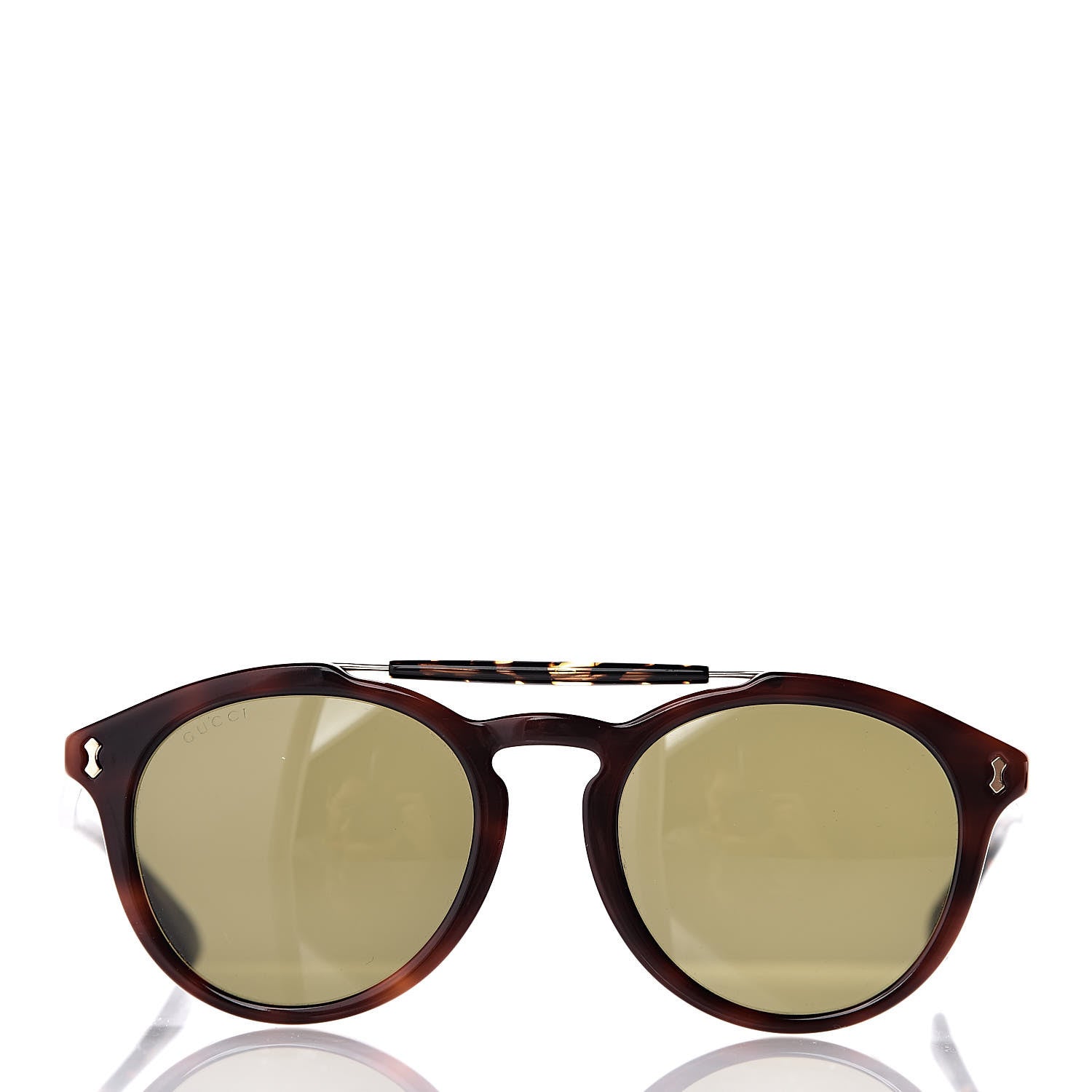 Gucci Round Avana Sunglasses GG0124SA Tortoise 2 of 7