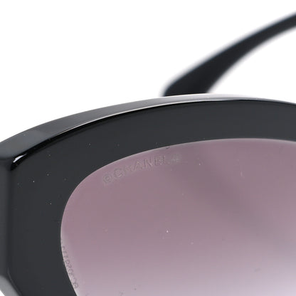 Chanel Acetate Tweed Wool CC Chain Sunglasses 5513 Black 7 of 8