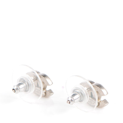 Chanel Crystal Timeless CC Earrings Silver 4 of 4