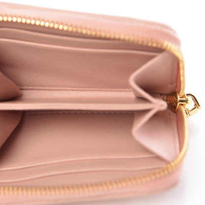 Miu Miu Nappa Matelasse Zip Around Compact Wallet Orchidea 5 of 9