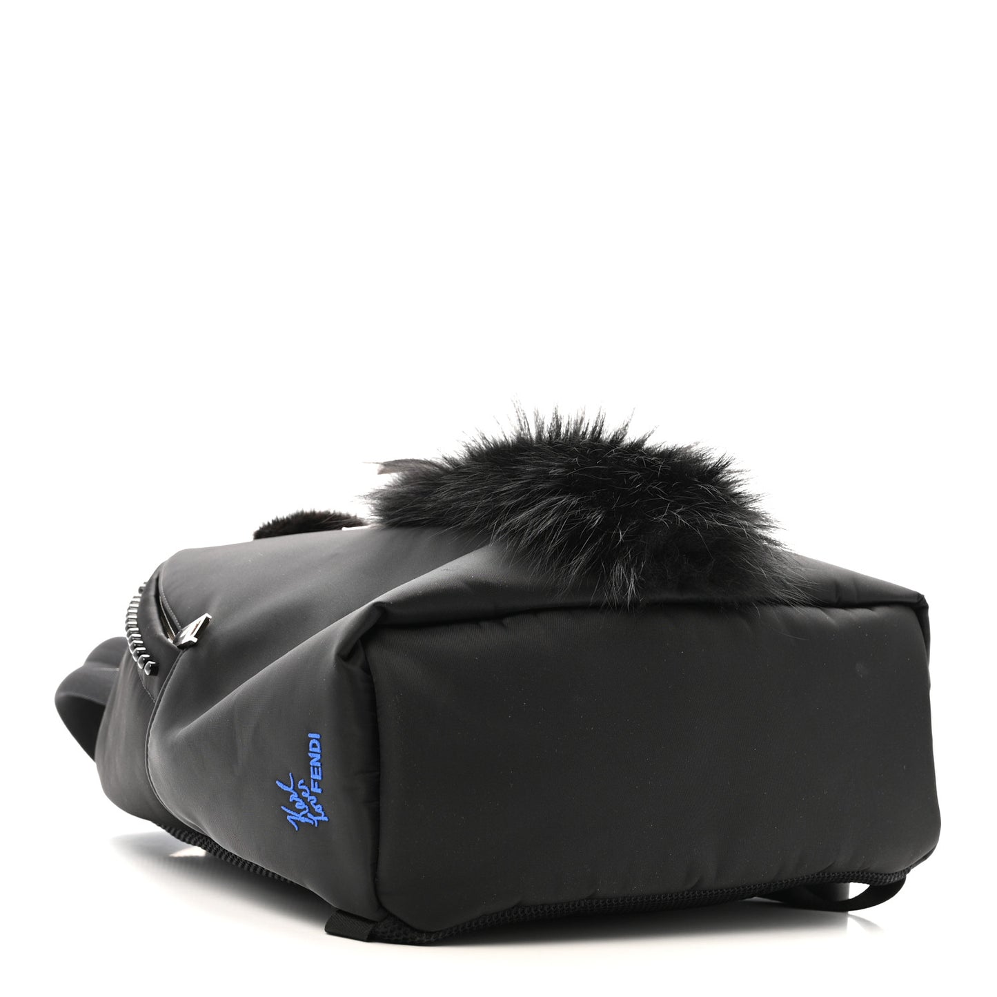 Nylon Vitello Century Mink Fox Goat Fur Studded Karlito Backpack Black Multicolor