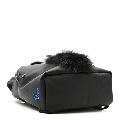 Fendi Nylon Vitello Century Mink Fox Goat Fur Studded Karlito Backpack Black Multicolor 4 of 13