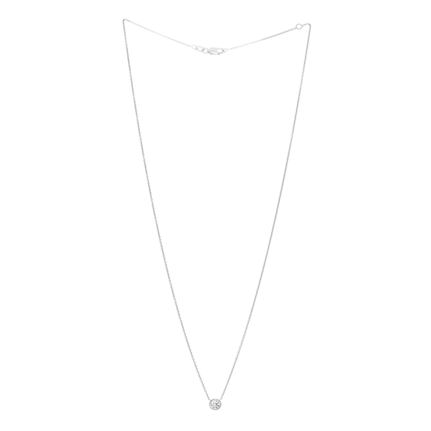 18K White Gold Diamond .24ct Diamonds by the Inch Pendant Necklace
