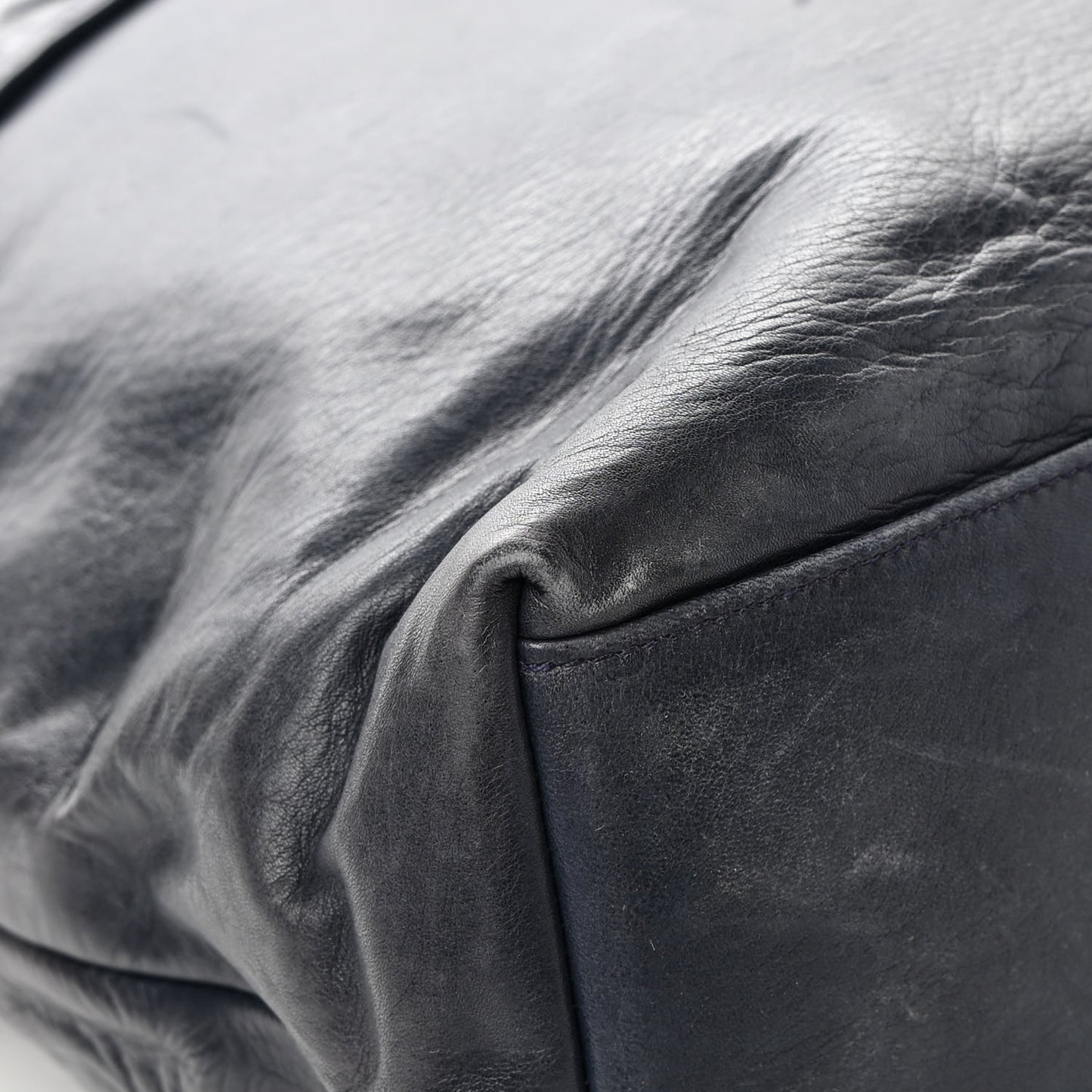 Lambskin Quilted Shoulder Bag Navy