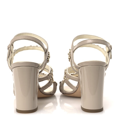 Chanel Calfskin Chain Sandals 36 Dark Beige 6 of 11