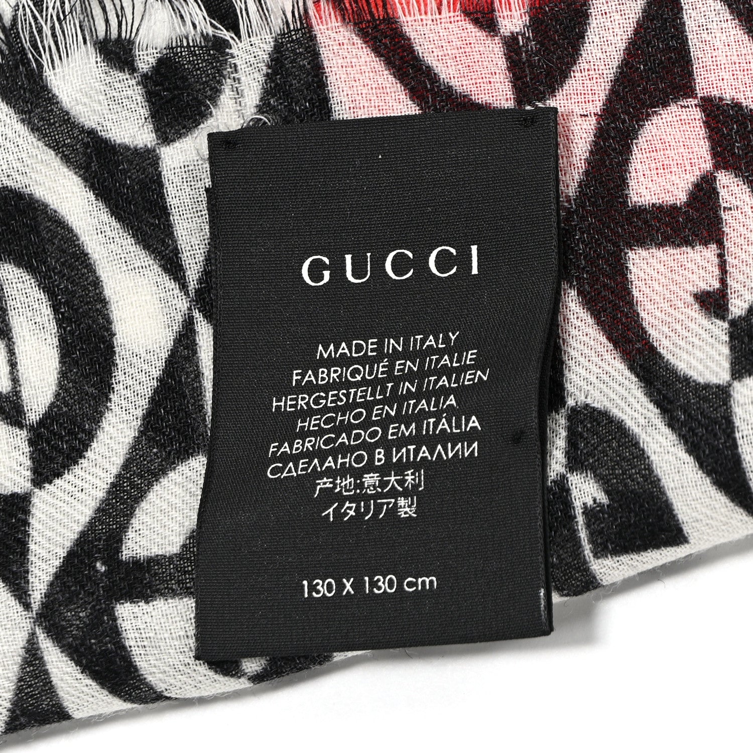 Gucci Silk Rhombus Flora Scarf Black Multicolor 4 of 8