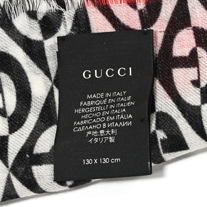 Gucci Silk Rhombus Flora Scarf Black Multicolor 4 of 8