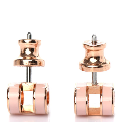 Hermes Rose Gold Lacquered Mini Pop H Earrings Rose Dragee 3 of 4