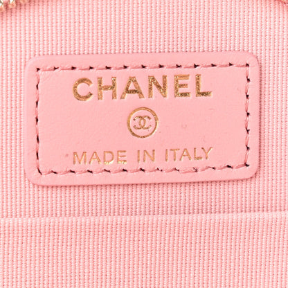 Chanel Caviar Quilted Round Handle With Care Vanity With Chain Pink 6 of 9