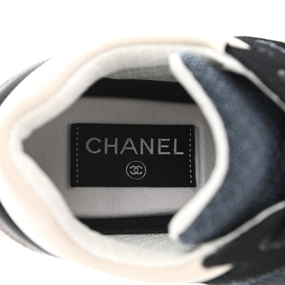 Chanel Mesh Suede Calfskin Womens CC Sneakers 39.5 Grey Pink 6 of 10