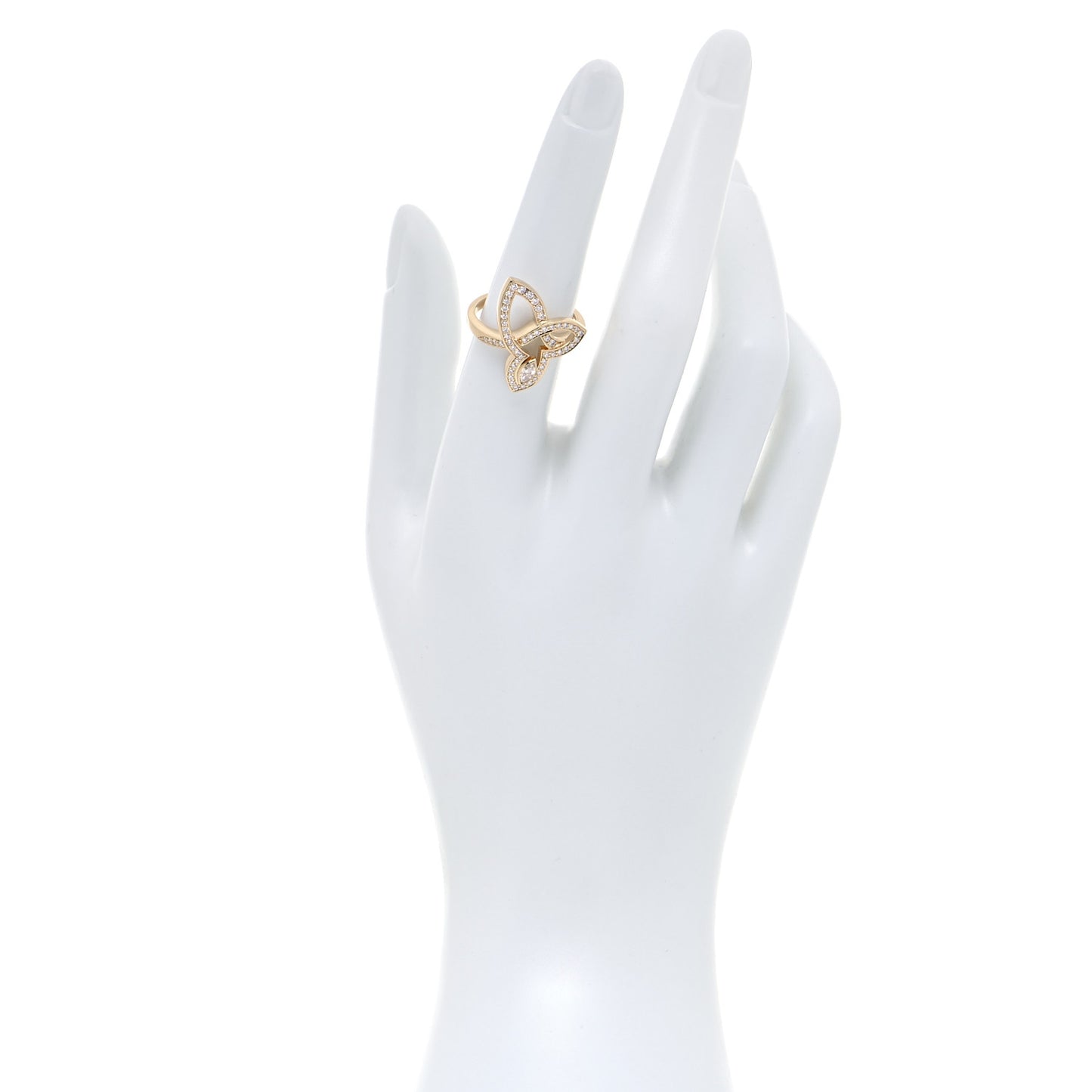 18K Yellow Gold Diamond Lily Cluster Ring 53 6.5