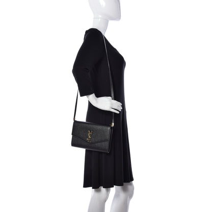Saint Laurent Grain De Poudre Mini Uptown Crossbody Bag Black 2 of 9