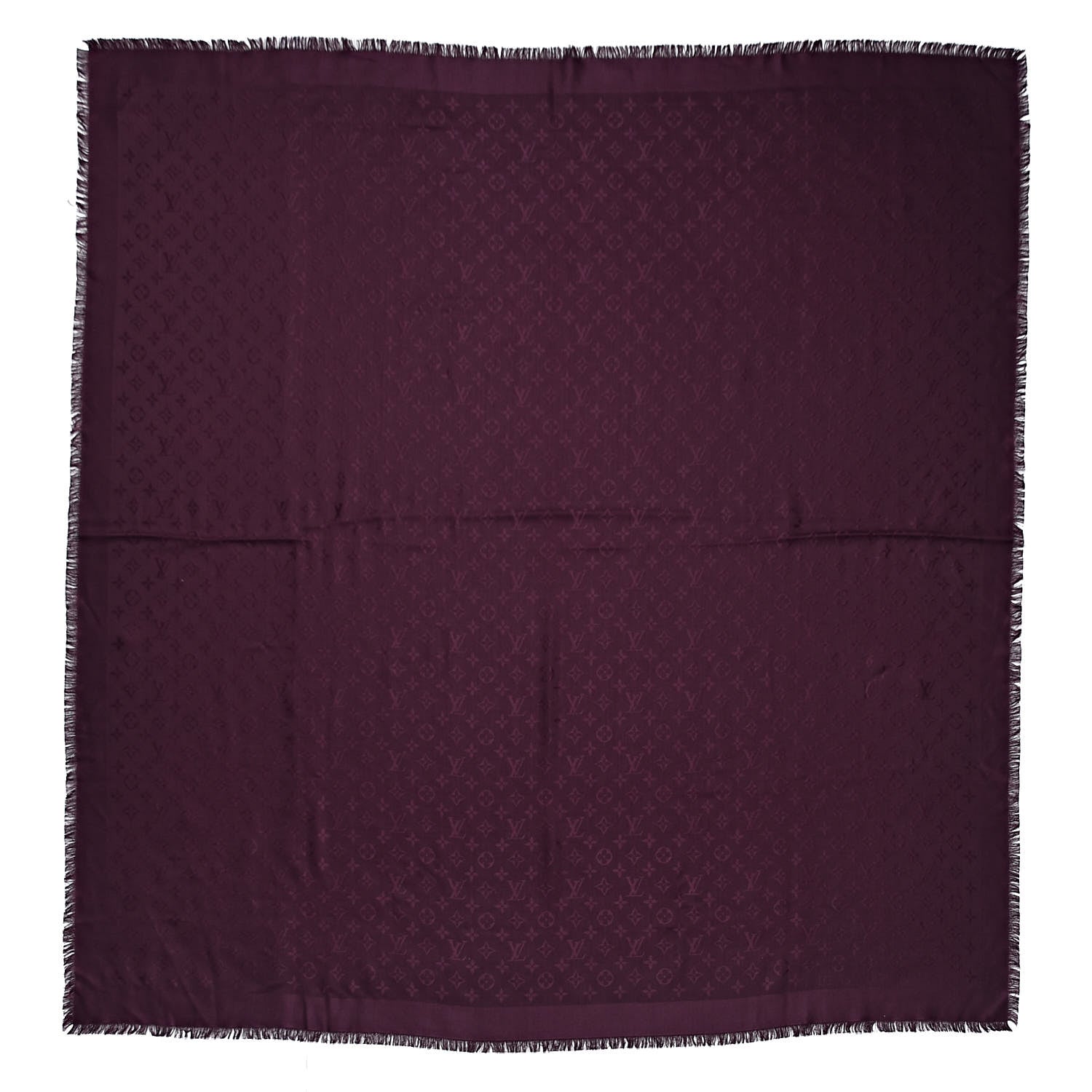 Louis Vuitton Wool Silk Monogram Shawl Amarante 1 of 4