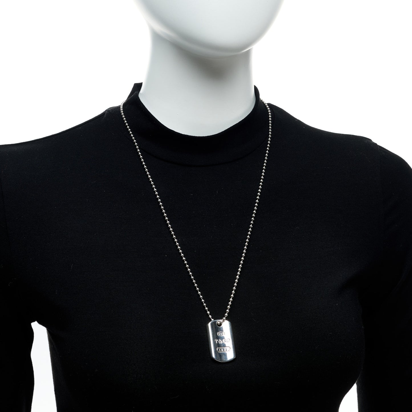 Sterling Silver 1837 Dog Tag Pendant Necklace