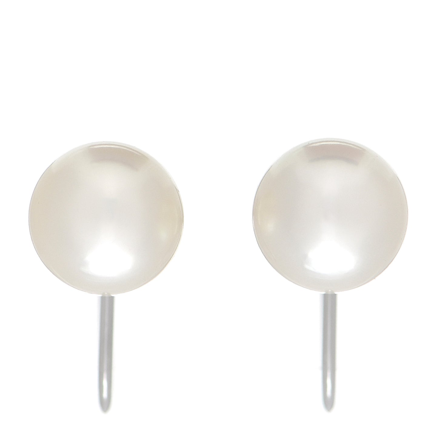 18K White Gold Pearl 7-7.5mm Screw Back Earrings