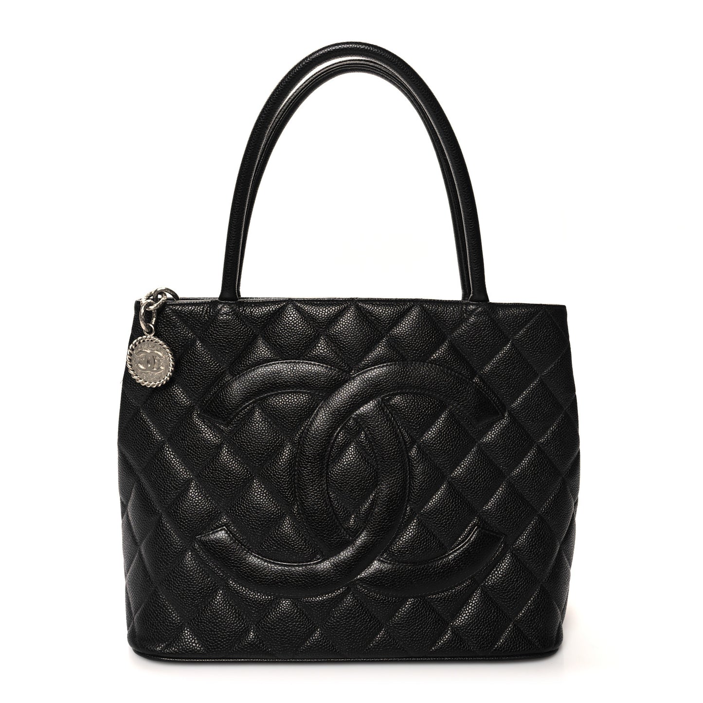 Caviar Quilted Medallion Tote Black