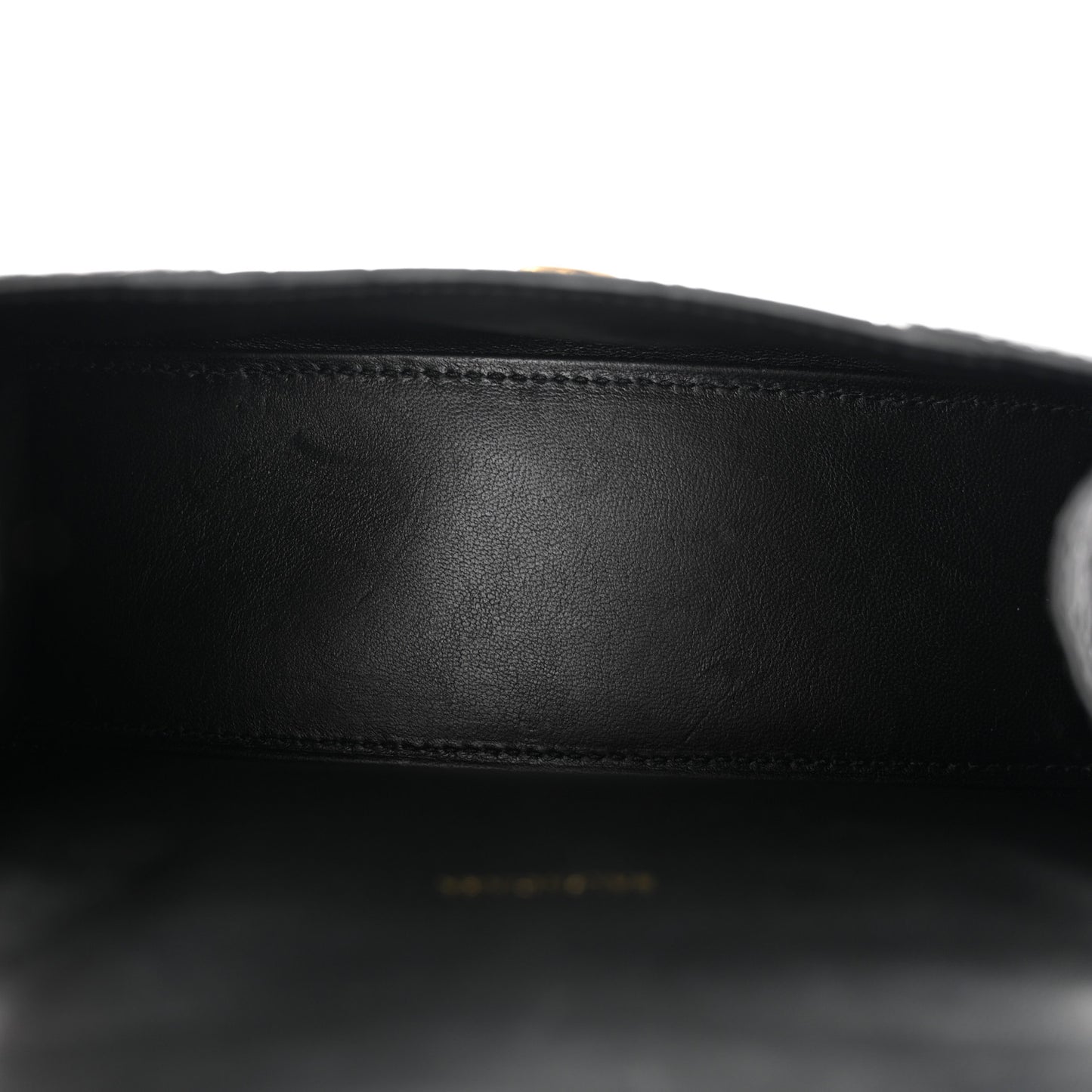 Shiny Calfskin Crocodile Embossed Hourglass Top Handle Bag XS Black