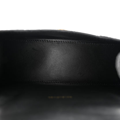 Balenciaga Shiny Calfskin Crocodile Embossed Hourglass Top Handle Bag XS Black 5 of 10