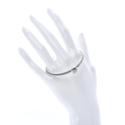 David Yurman Sterling Silver 18K Yellow Gold Diamond 4mm Noblesse Cable Bracelet 2 of 5