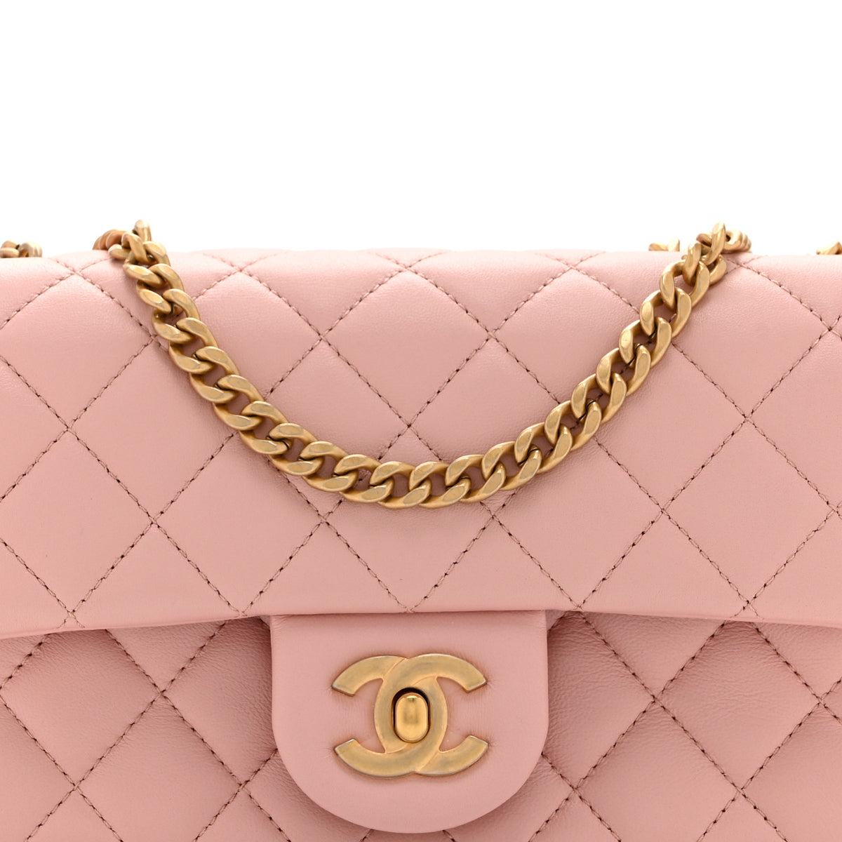 Chanel Lambskin Quilted Mini Rectangular Sweet Camellia Flap Light Pink 8 of 10