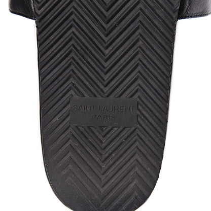 Saint Laurent Lambskin Joan Slide Sandals 39 Black 8 of 14