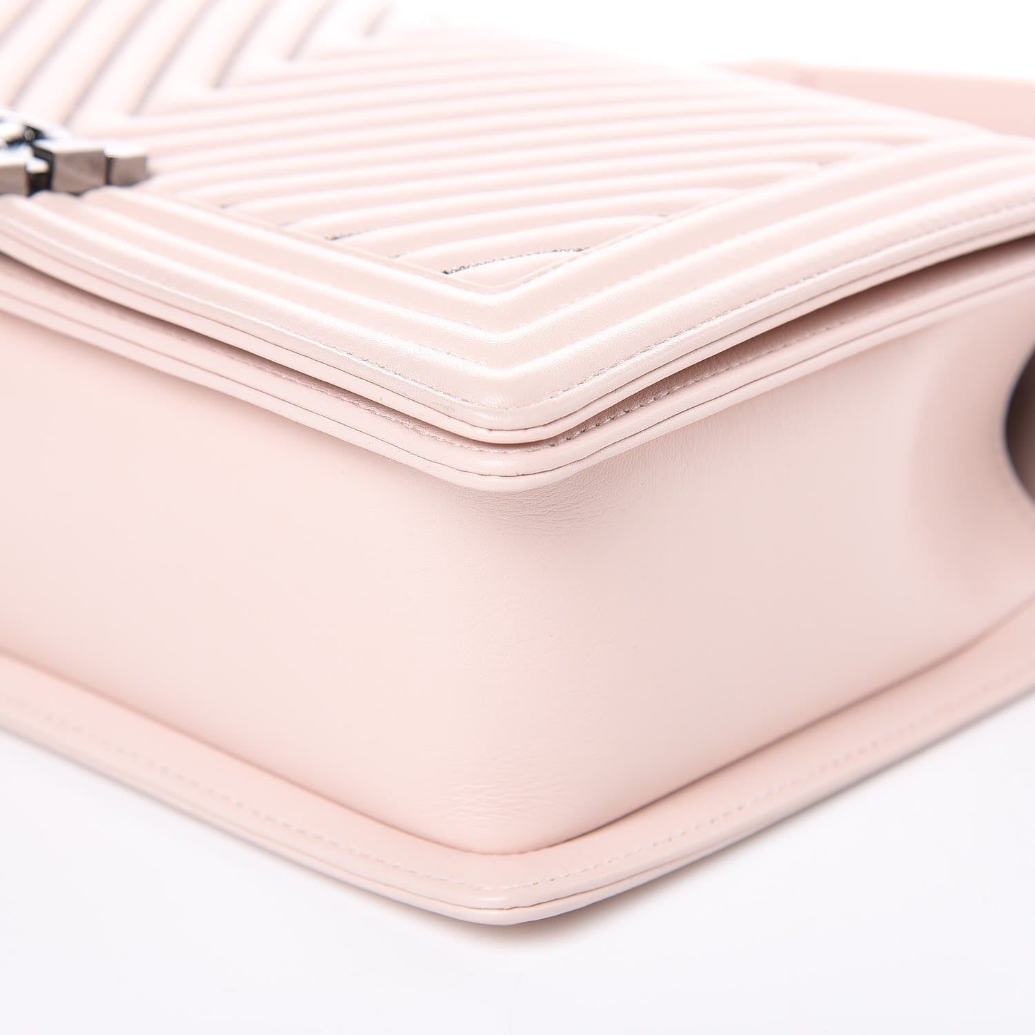Chanel Calfskin Chevron Micro Chains Boy Flap Light Pink 9 of 10