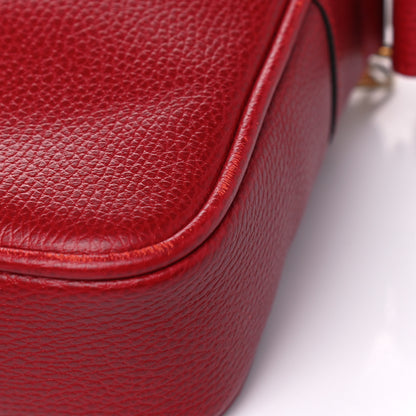 Gucci Grained Calfskin Logo Messenger Bag Hibiscus Red 9 of 13