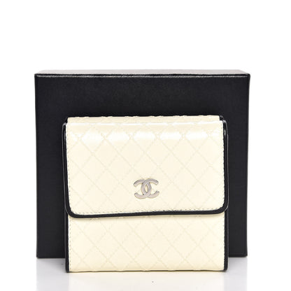 Chanel Calfskin Diamond Stitch CC Compact Wallet Ivory 9 of 9